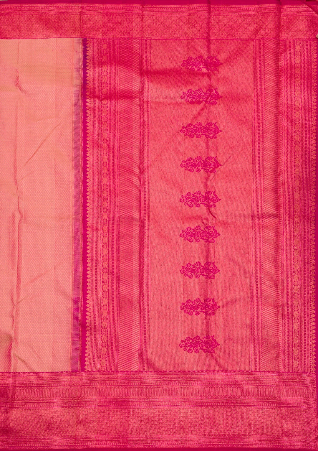 Light Peach Zariwork Pure Silk Saree-Koskii