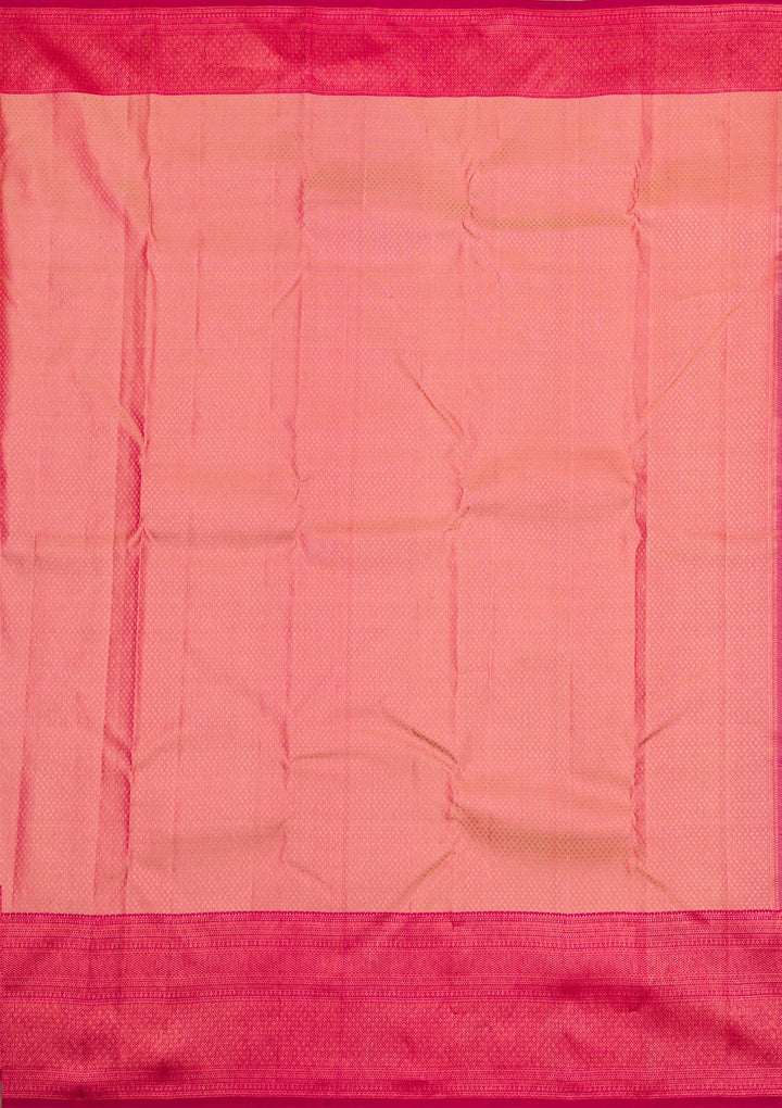 Light Peach Zariwork Pure Silk Saree-Koskii