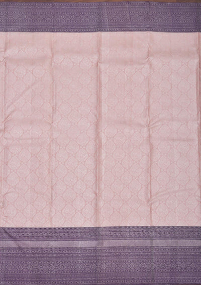 Light Peach Zariwork Pure Silk Saree