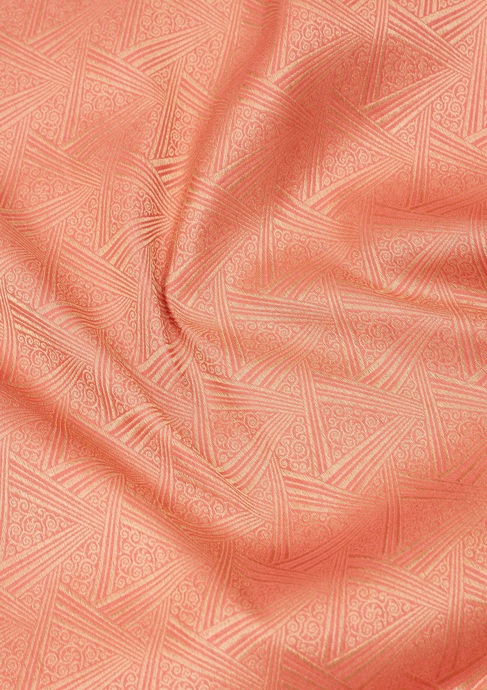 Light Peach Zariwork Pure Silk Saree-Koskii