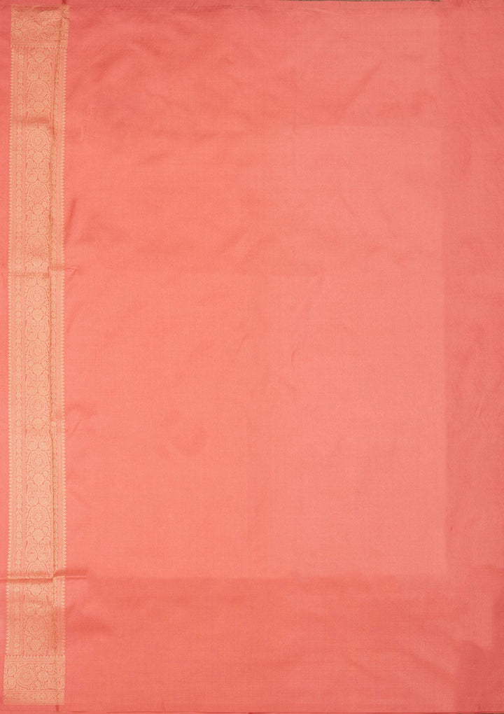 Light Peach Zariwork Pure Silk Saree-Koskii