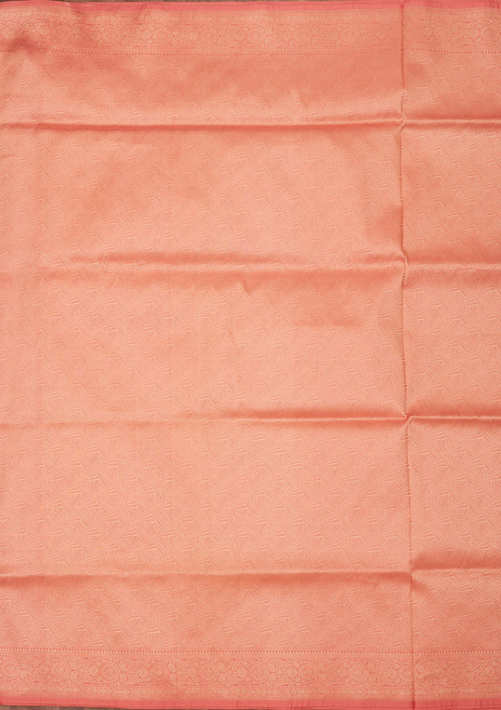 Light Peach Zariwork Pure Silk Saree-Koskii