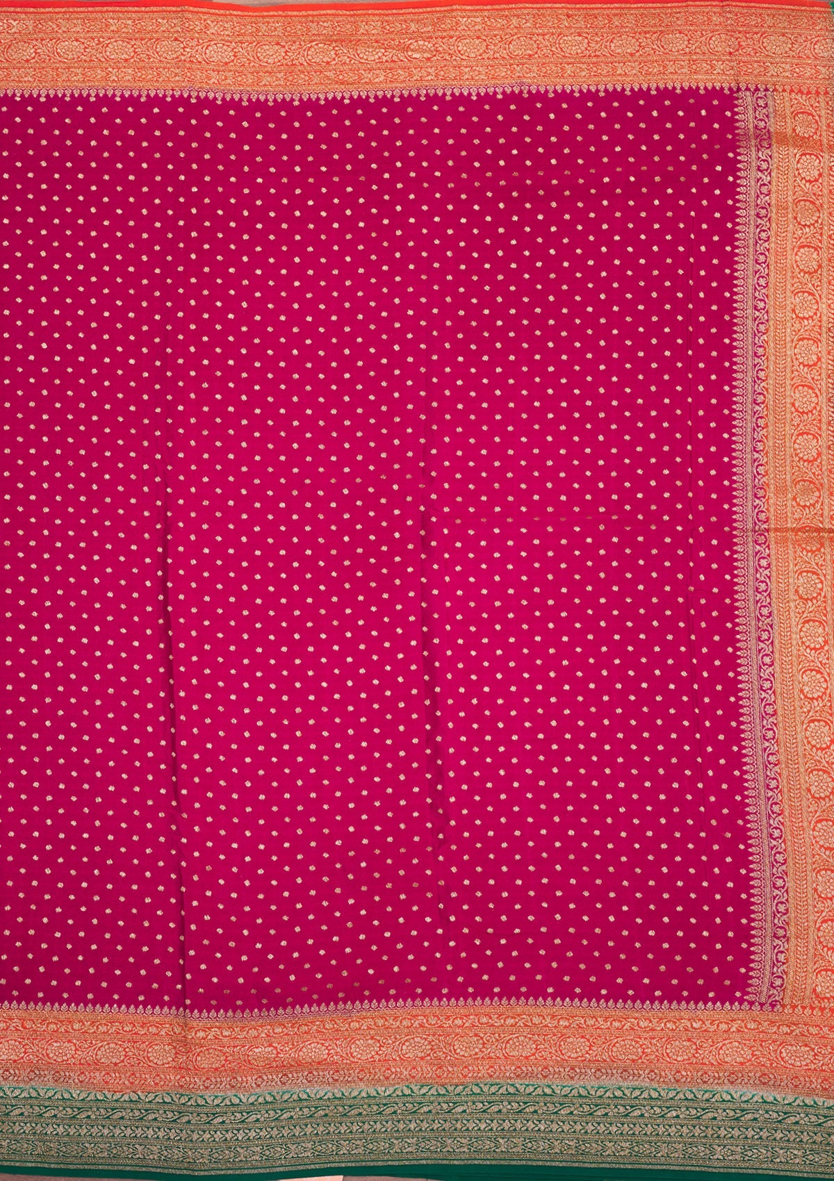 Magenta Pink Zariwork Art Silk Saree