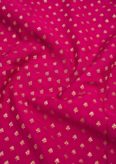 Magenta Pink Zariwork Art Silk Saree