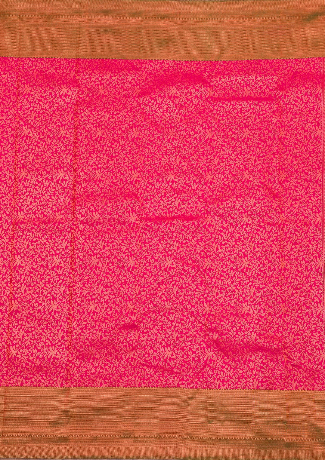 Magenta Pink Zariwork Pure Silk Saree-Koskii