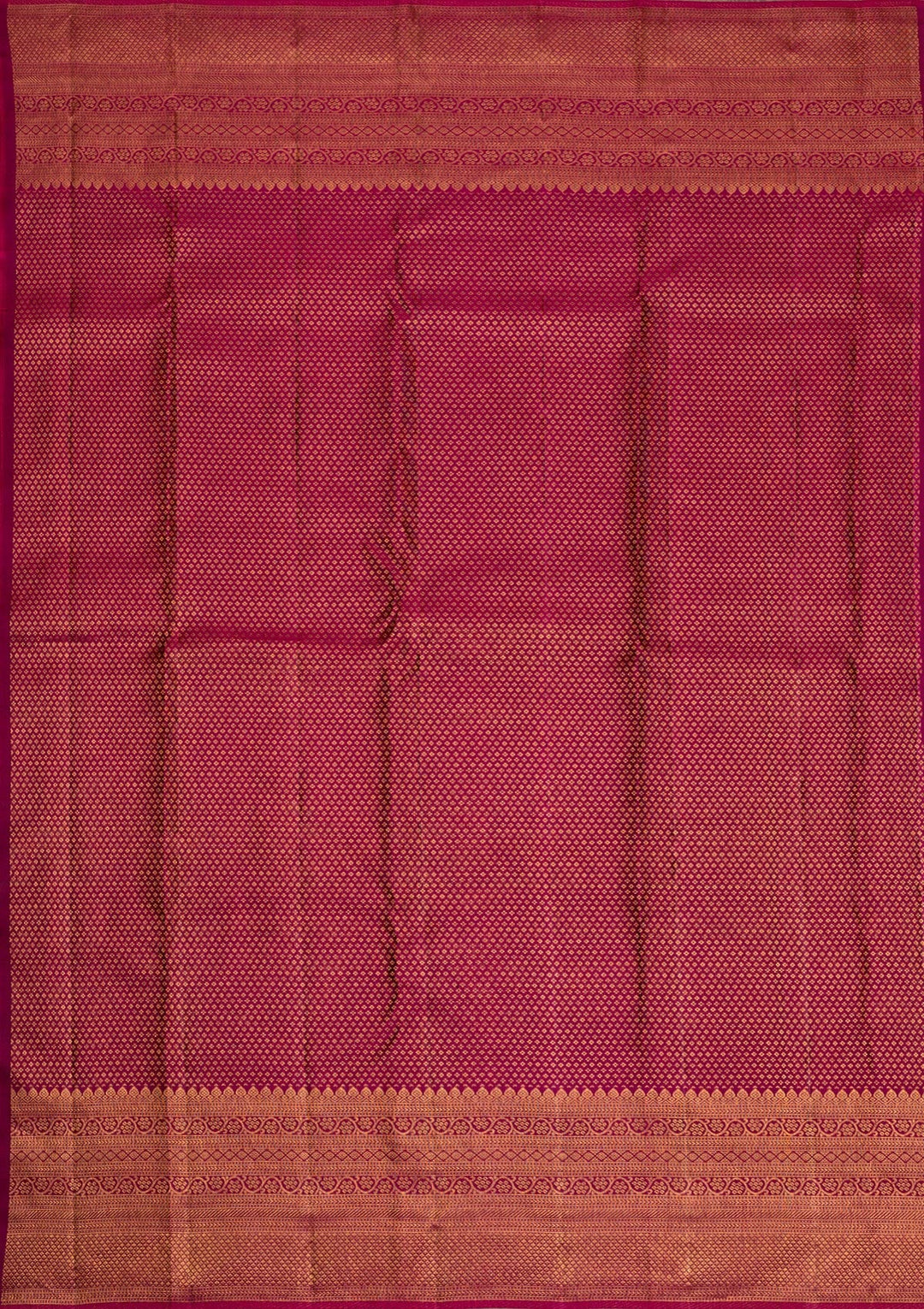 Magenta Pink Copper Zariwork Pure Silk Saree - Koskii