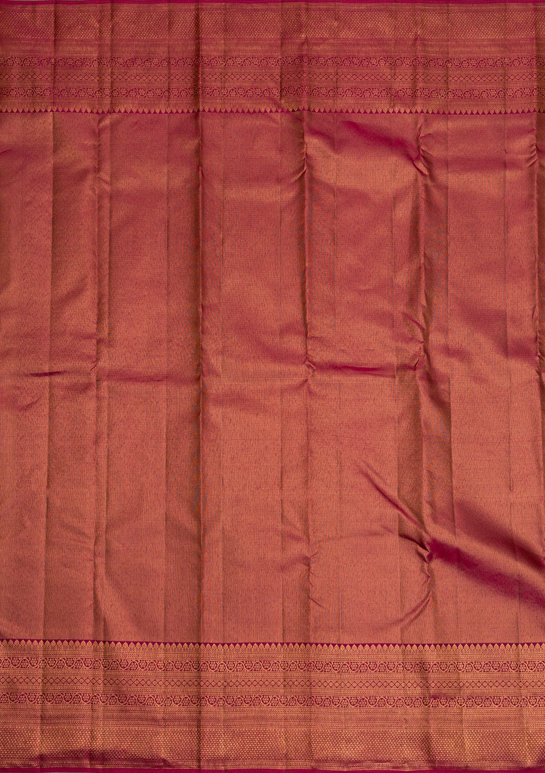 Magenta Pink Copper Zariwork Pure Silk Saree - Koskii