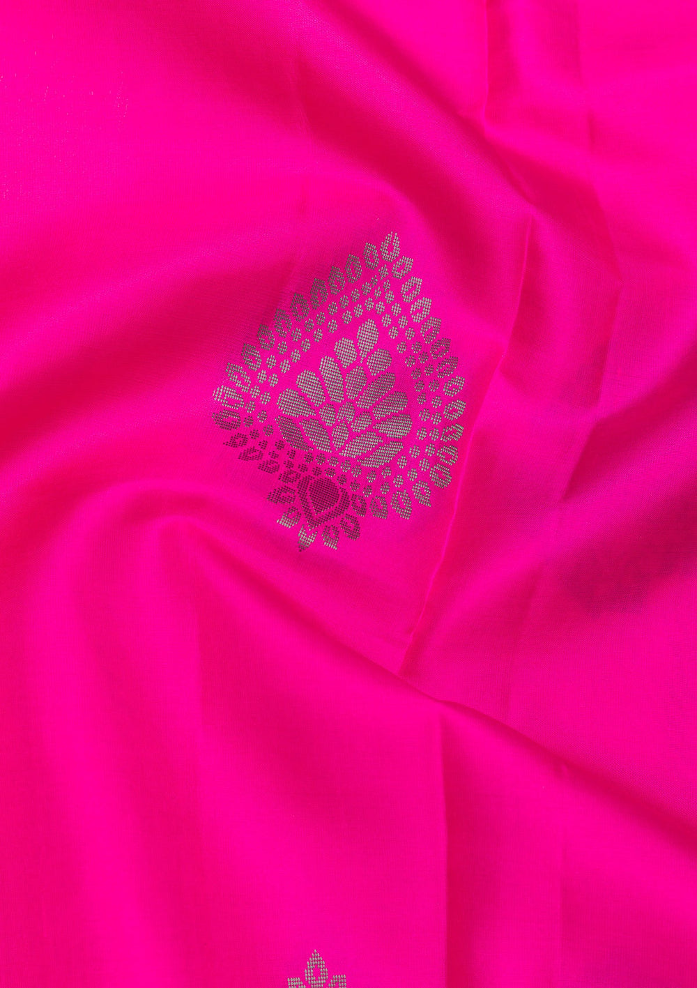 Magenta Pink Zariwork Pure Silk Saree-Koskii