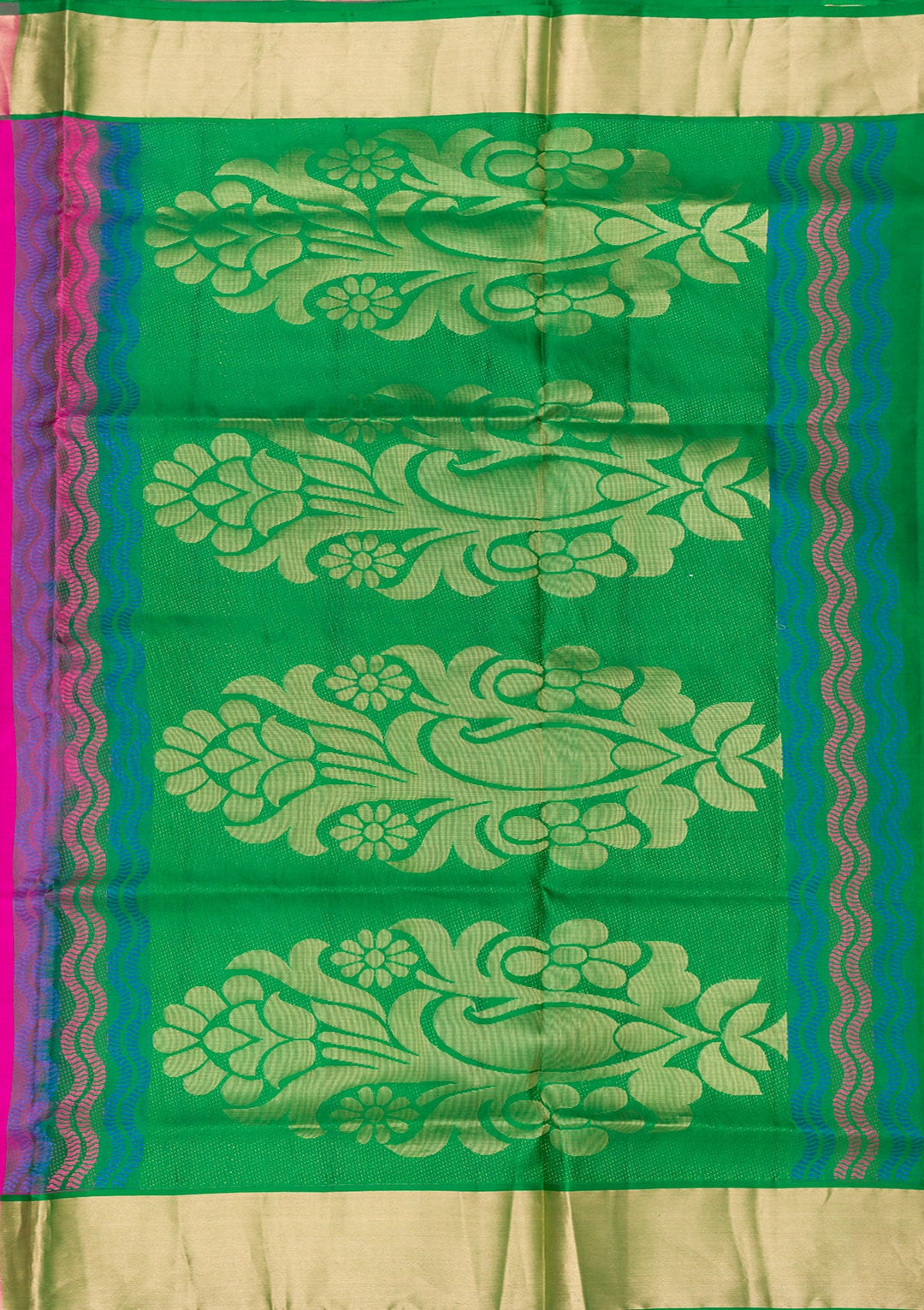 Magenta Pink Zariwork Pure Silk Saree-Koskii