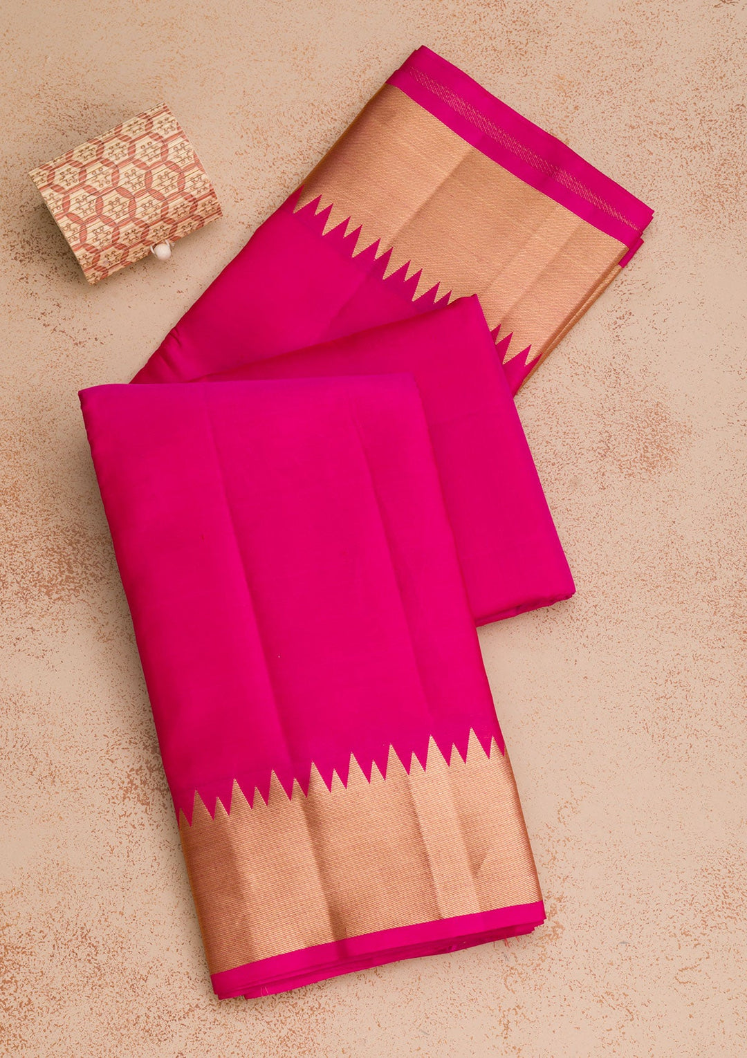 Magenta Pink Zariwork Pure Silk Saree-Koskii