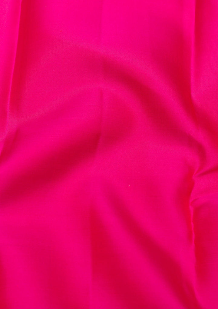 Magenta Pink Zariwork Pure Silk Saree-Koskii