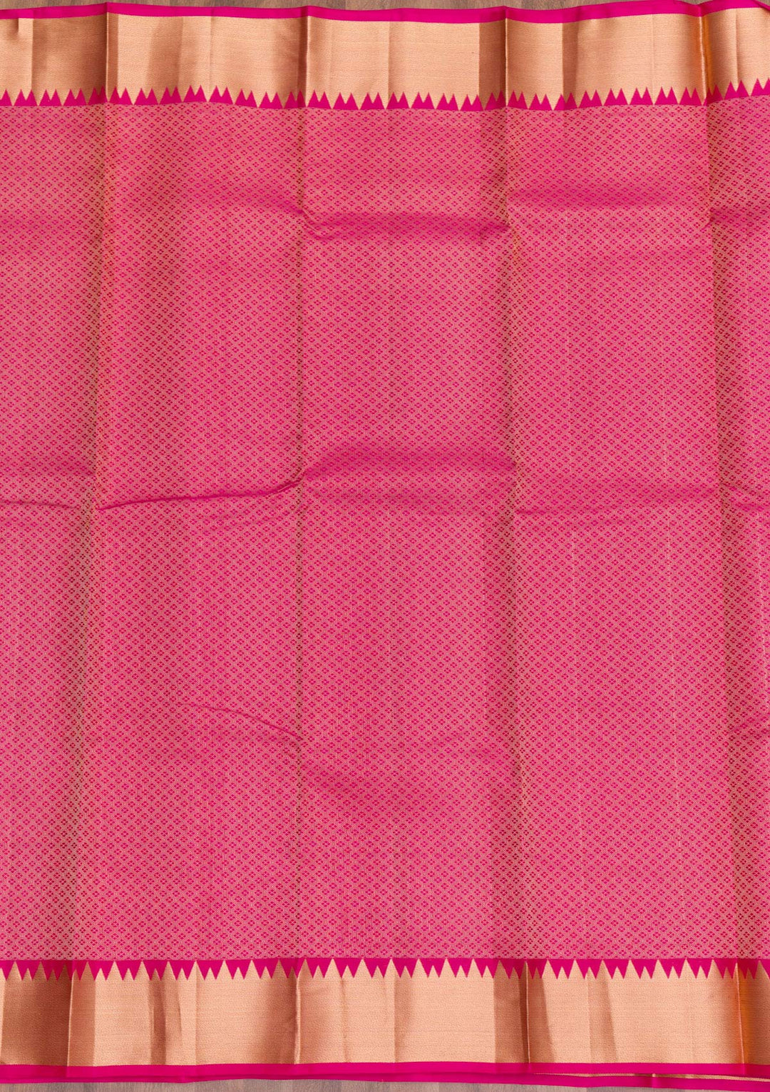 Magenta Pink Zariwork Pure Silk Saree-Koskii