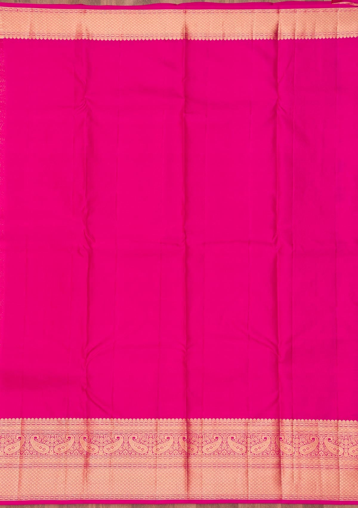 Magenta Pink Zariwork Pure Silk Saree-Koskii