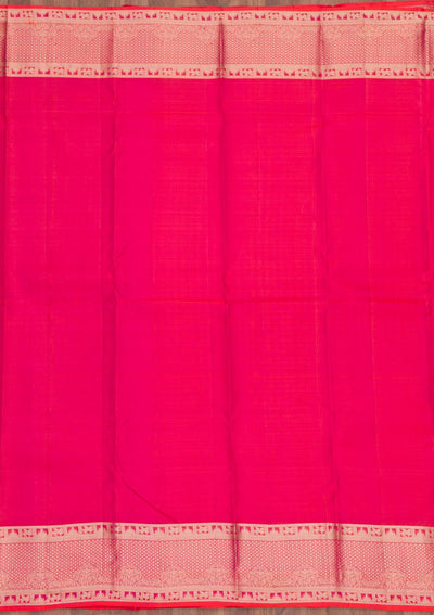 Magenta Pink Zariwork Pure Silk Saree-Koskii