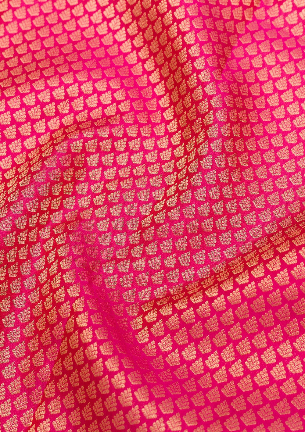 Magenta Pink Zariwork Pure Silk Saree-Koskii