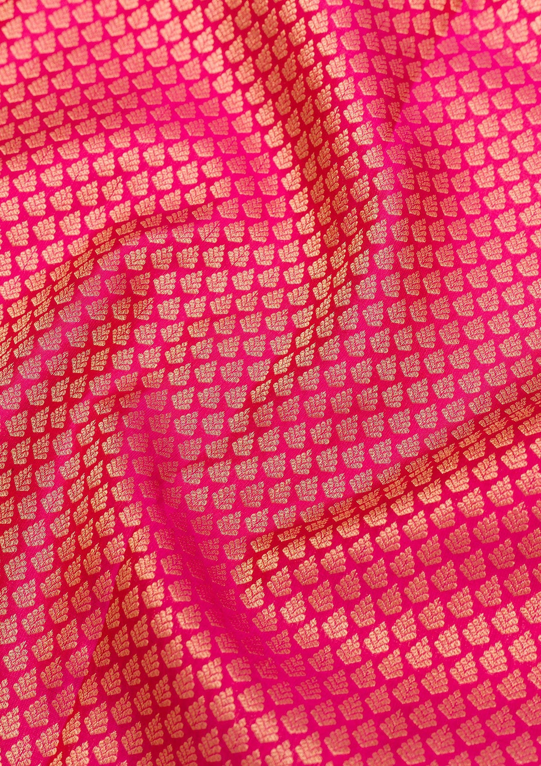 Magenta Pink Zariwork Pure Silk Saree-Koskii