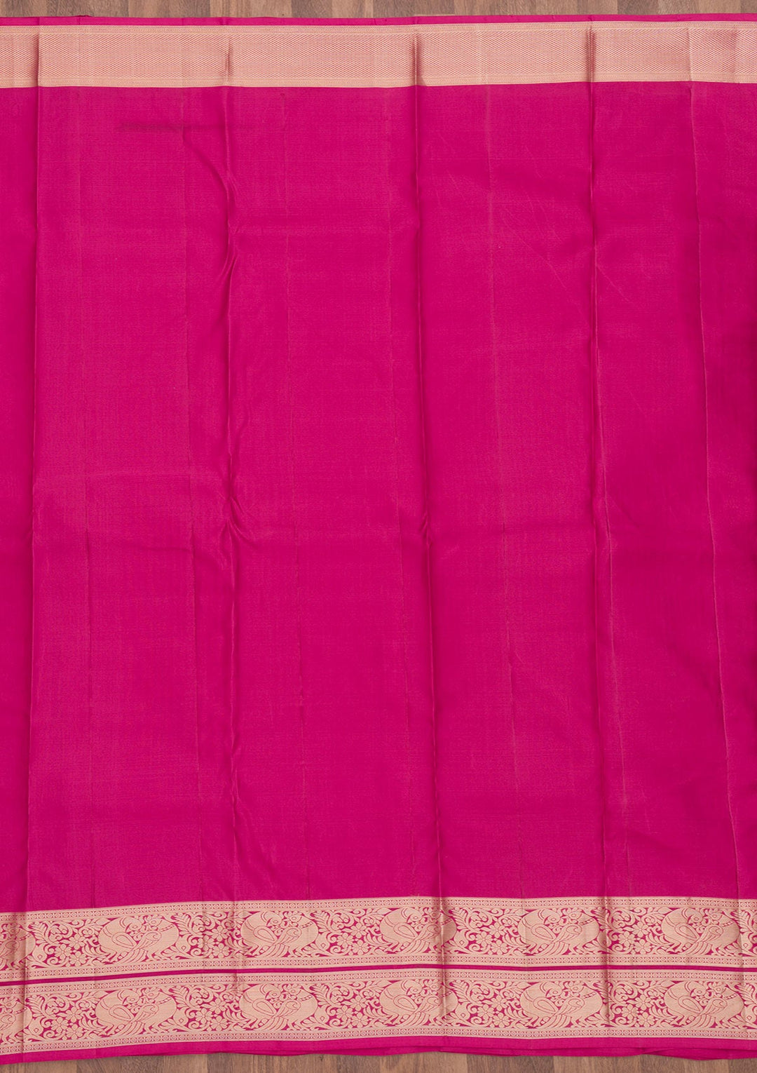Magenta Pink Zariwork Pure Silk Saree-Koskii