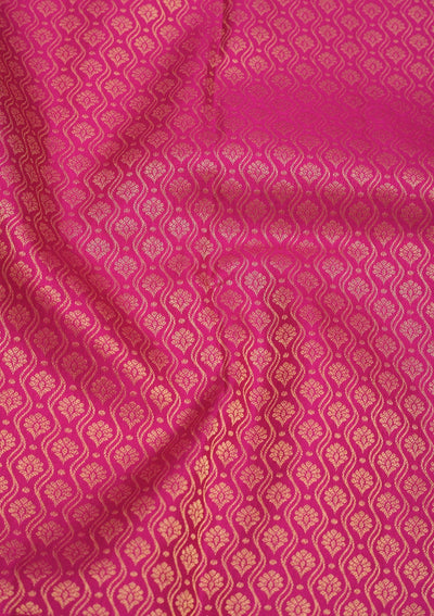 Magenta Pink Zariwork Pure Silk Saree-Koskii