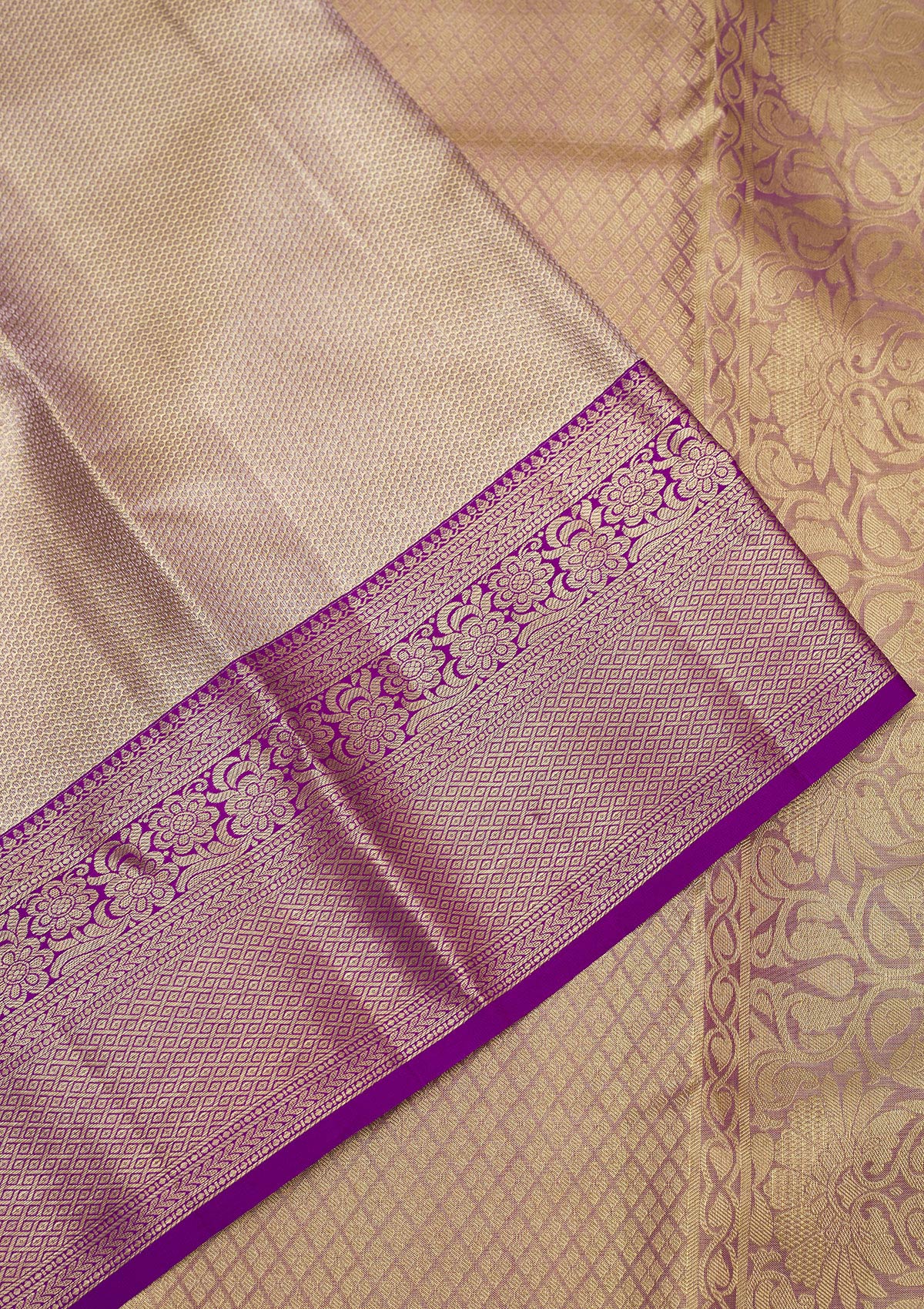 Beige Zariwork Pure Silk Saree-Koskii