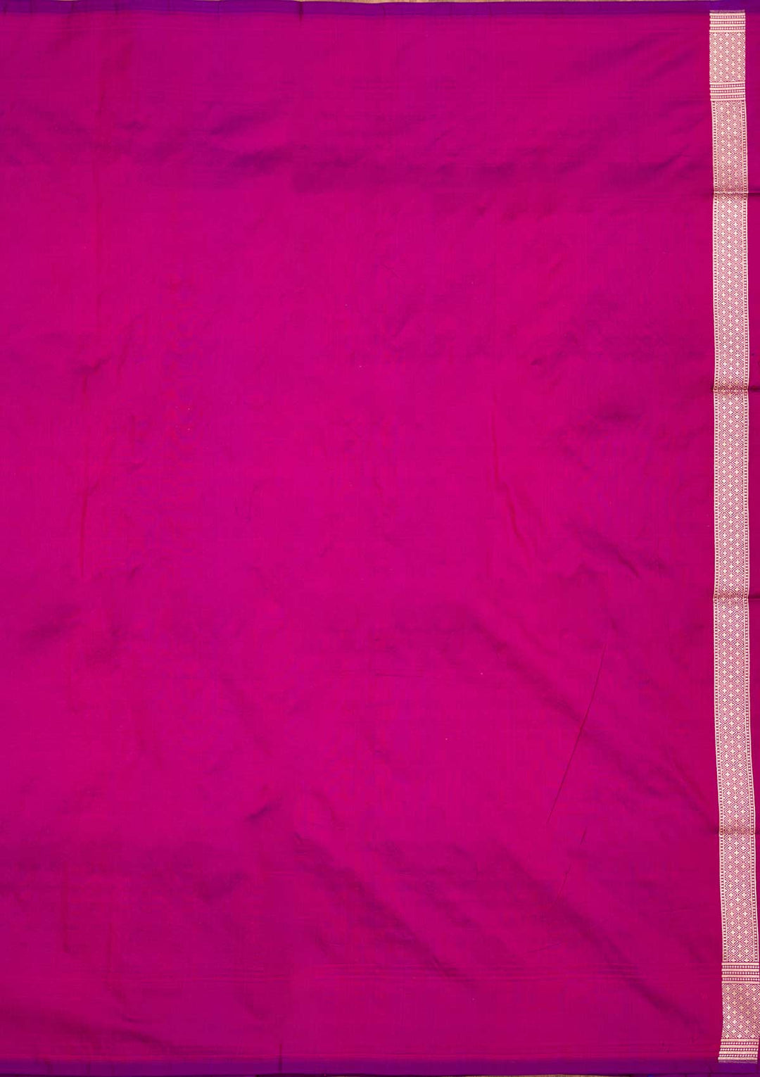 Magenta Pink Zariwork Pure Silk Saree-Koskii