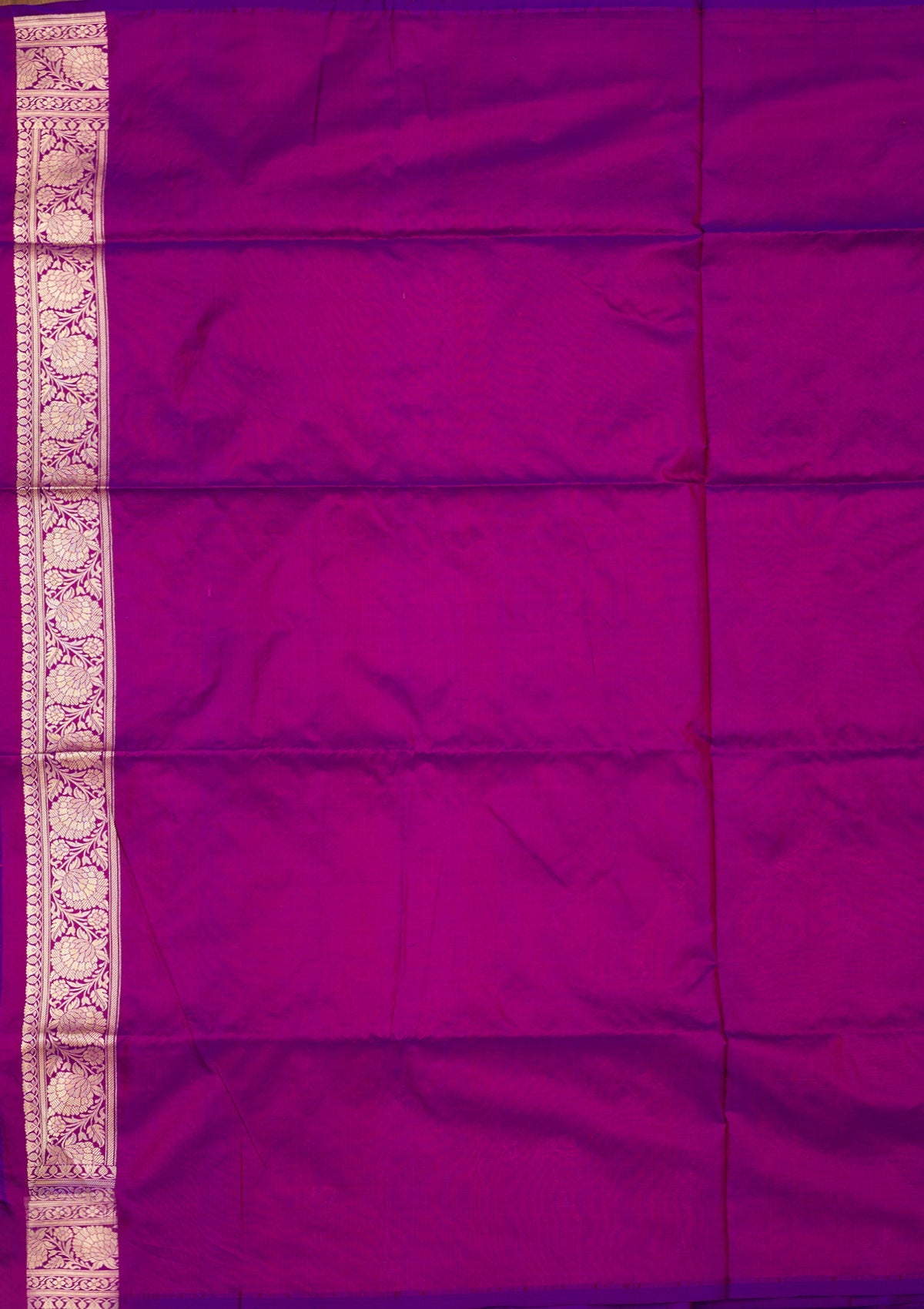 Magenta Pink Zariwork Pure Silk Saree-Koskii