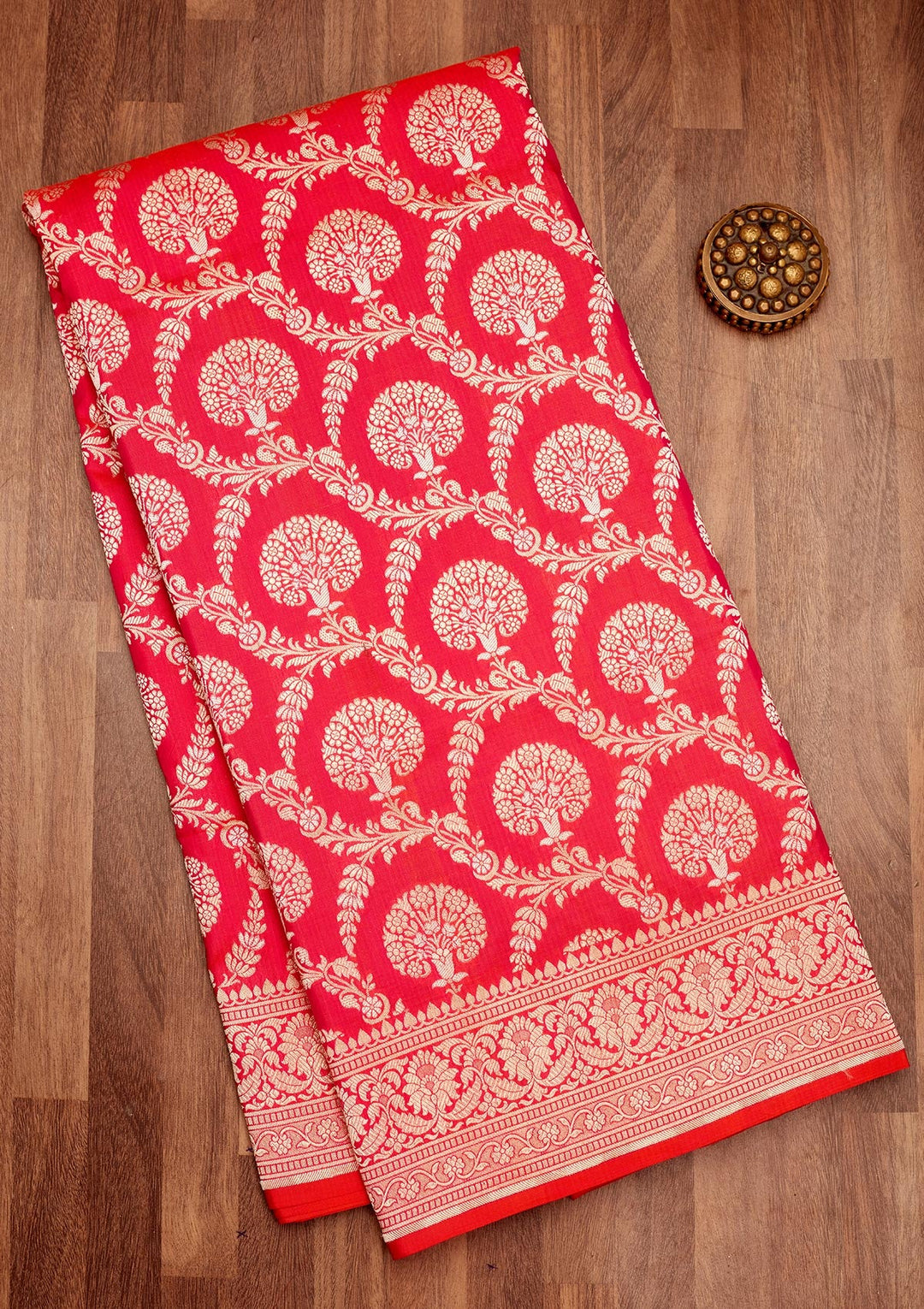 Magenta Pink Zariwork Pure Silk Saree-Koskii