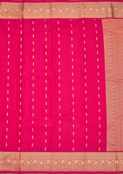 Magenta Pink Zariwork Pure Silk Saree