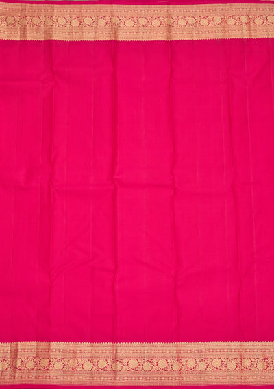 Magenta Pink Zariwork Pure Silk Saree