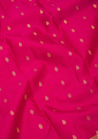 Magenta Pink Zariwork Pure Silk Saree