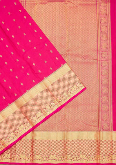 Magenta Pink Zariwork Pure Silk Saree