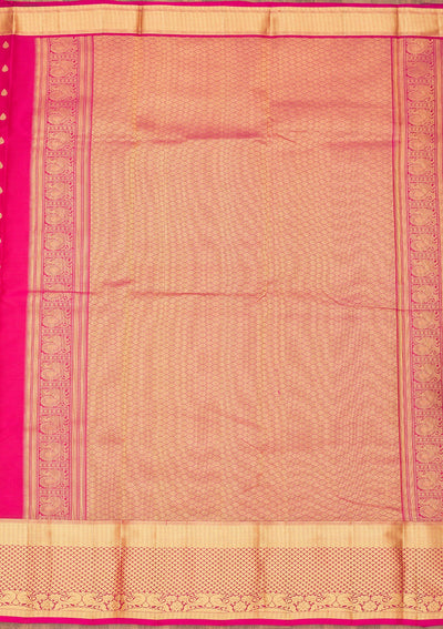 Magenta Pink Zariwork Pure Silk Saree