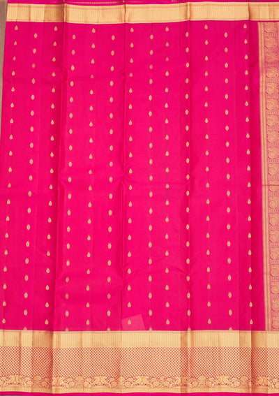 Magenta Pink Zariwork Pure Silk Saree