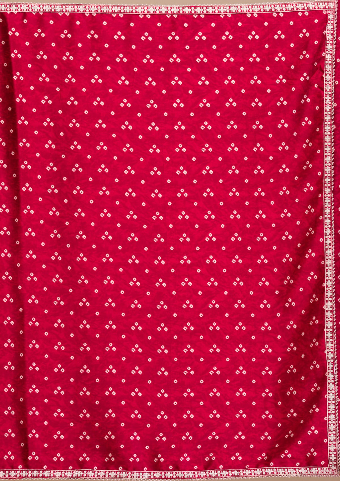 Maroon Bandini Print Satin Saree-Koskii