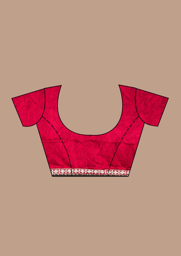 Maroon Bandini Print Satin Saree-Koskii