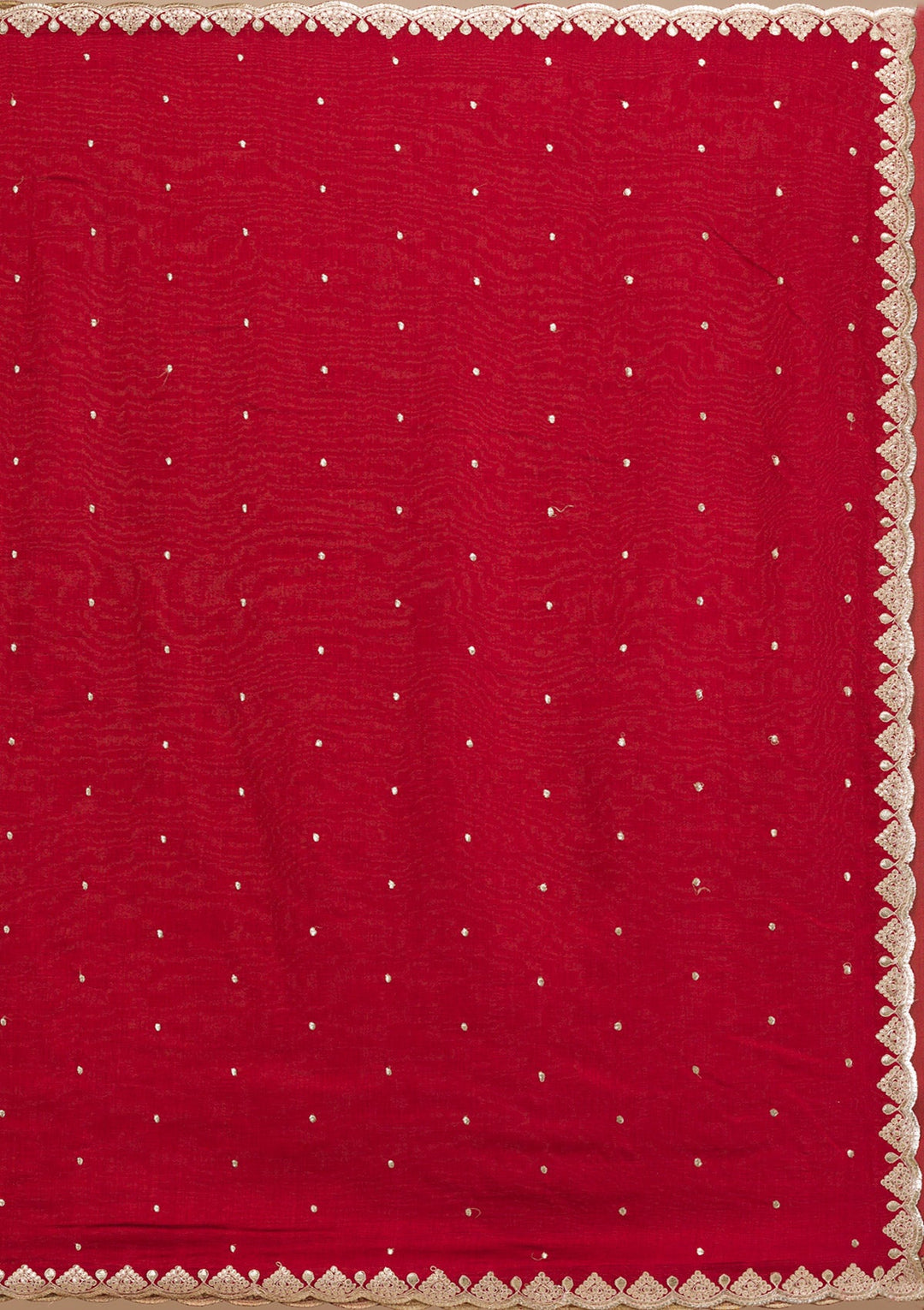 Maroon Gotapatti Raw Silk Saree-Koskii