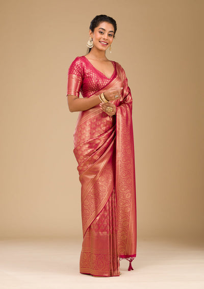 Maroon Plain Art Silk Saree-Koskii