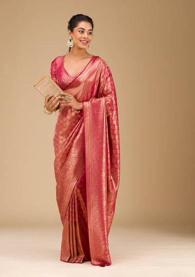 Maroon Plain Art Silk Saree-Koskii