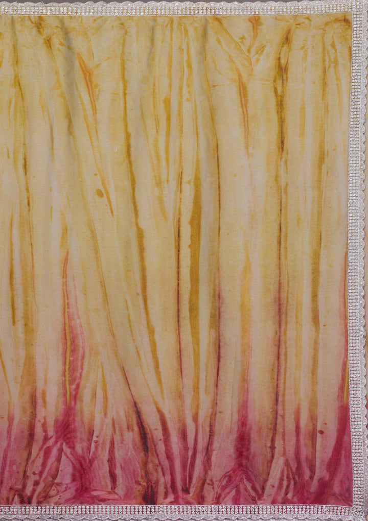 Maroon Printed Semi Crepe Saree-Koskii