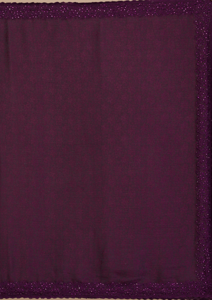 Wine Stonework Georgette Saree-Koskii