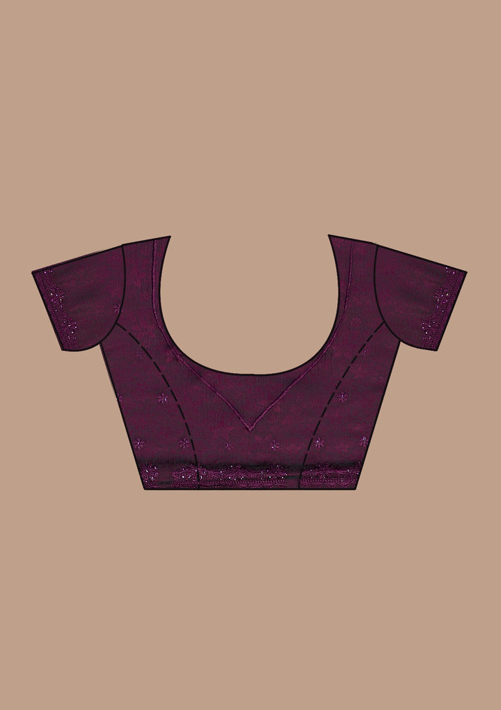Wine Stonework Georgette Saree-Koskii