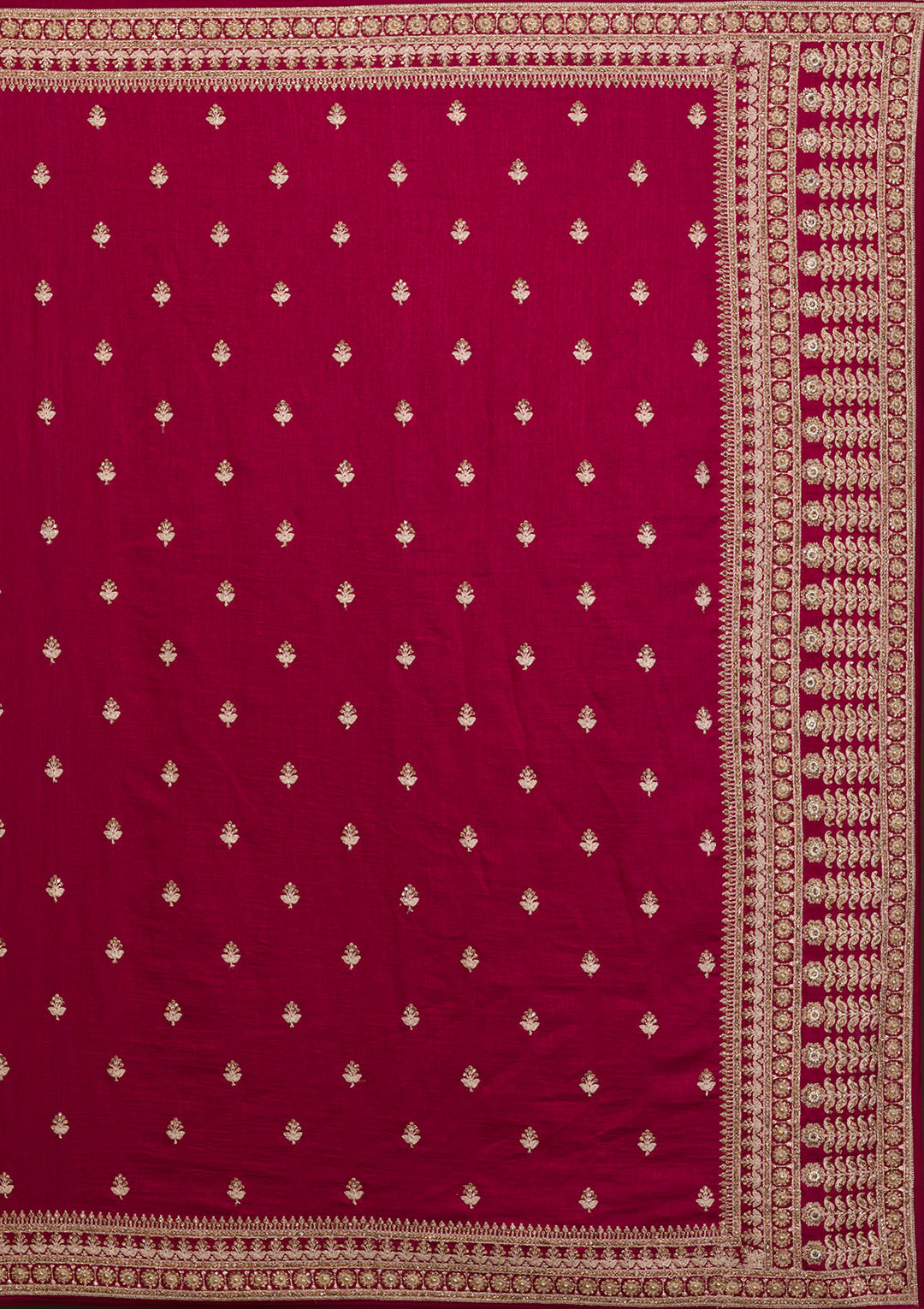 Maroon Stonework Raw Silk Saree-Koskii