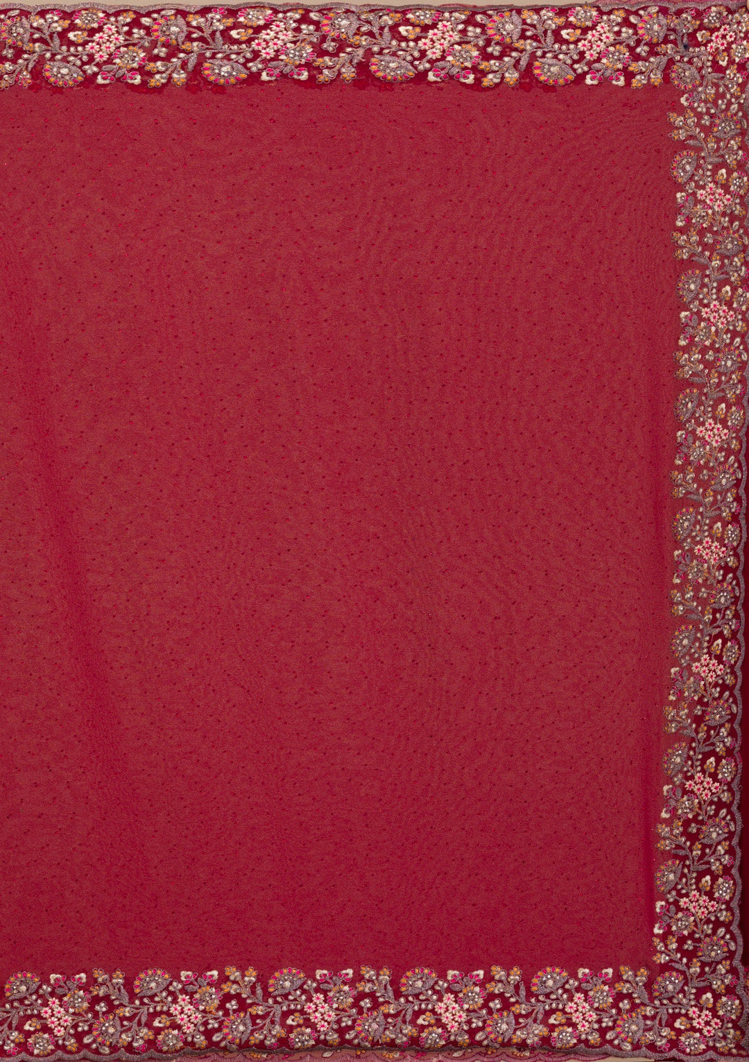 Maroon Threadwork Georgette Saree-Koskii