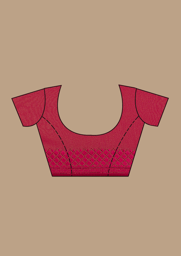 Maroon Threadwork Georgette Saree