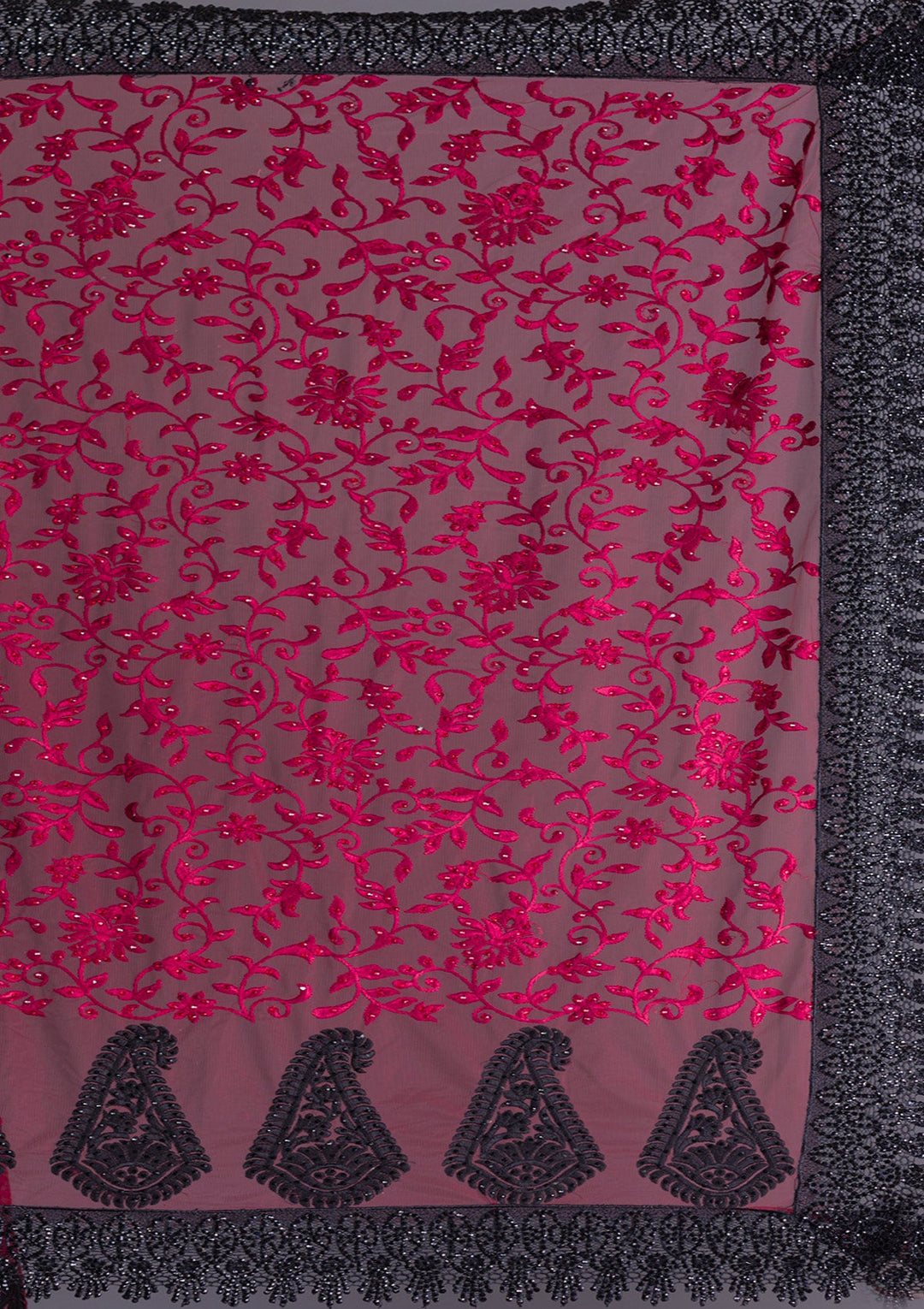 Lavender Stonework Crepe Designer Saree-Koskii