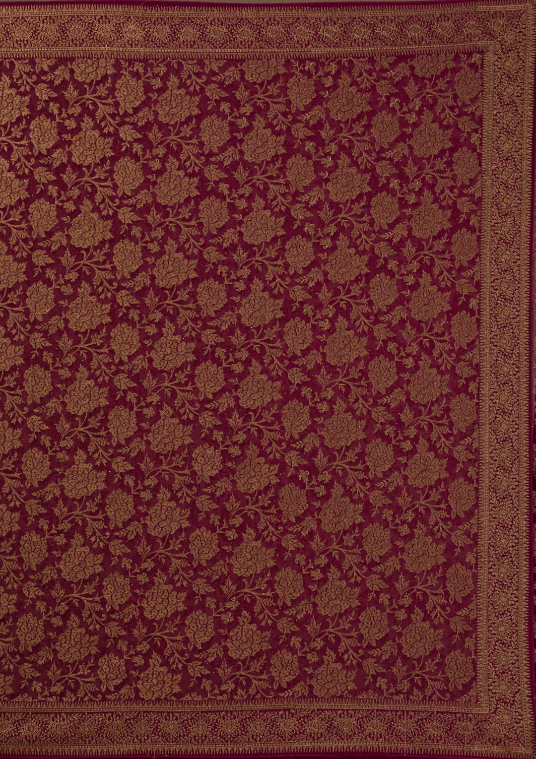 Maroon Zariwork Georgette Saree-Koskii