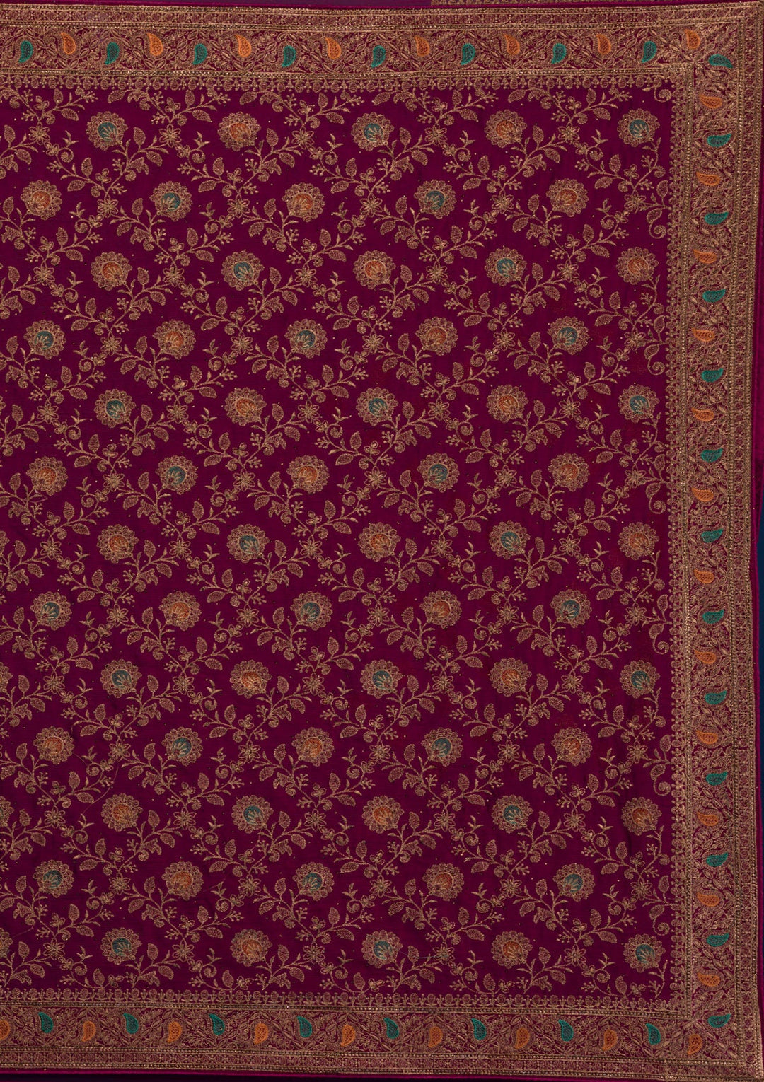 Maroon Zariwork Georgette Saree-Koskii