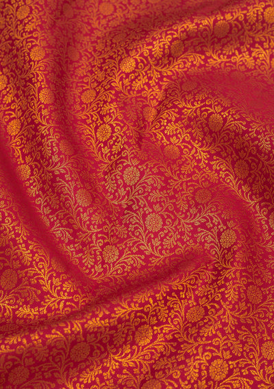 Maroon Zariwork Pure Silk Saree-Koskii