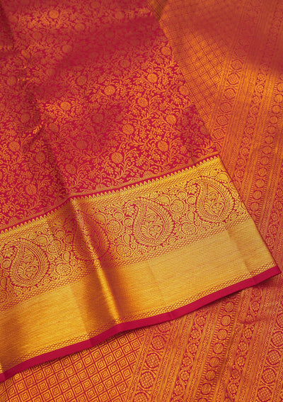 Maroon Zariwork Pure Silk Saree-Koskii