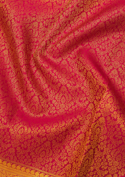 Maroon Zariwork Pure Silk Saree-Koskii