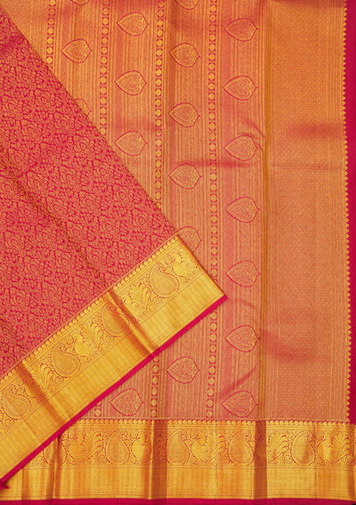 Maroon Zariwork Pure Silk Saree-Koskii